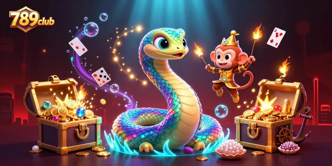 Play exciting games at 789club with an enchanting 3D illustration of vibrant characters and casino elements.
