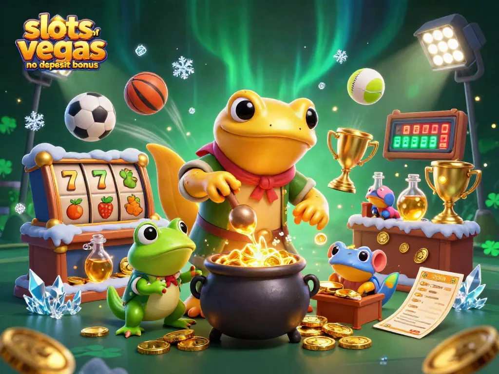 Experience the slots of vegas no deposit bonus with a golden salamander and animated casino elements.