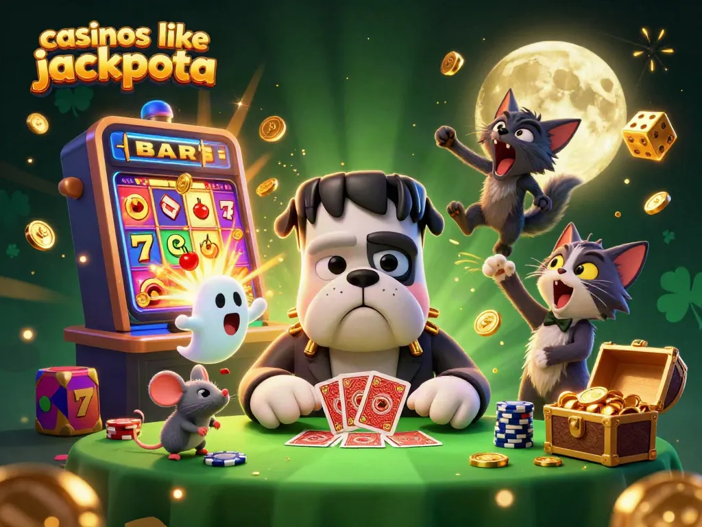 Engage with casinos like jackpota featuring vibrant characters, dynamic coins, and action-filled gaming atmosphere.