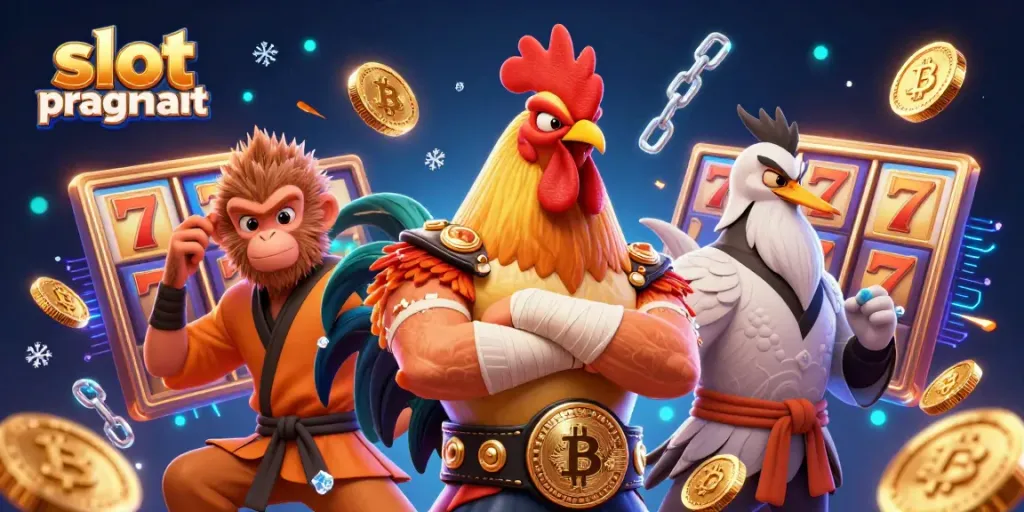 Immerse in the exciting world of slot pragmatic with a vibrant scene featuring colorful slot reels and interactive characters.