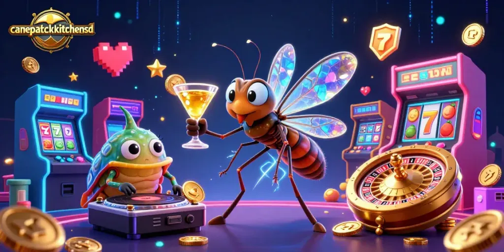 Engage with canepatchkitchensd as the frozen mosquito casino mascot spins winning fortunes with a golden cocktail.