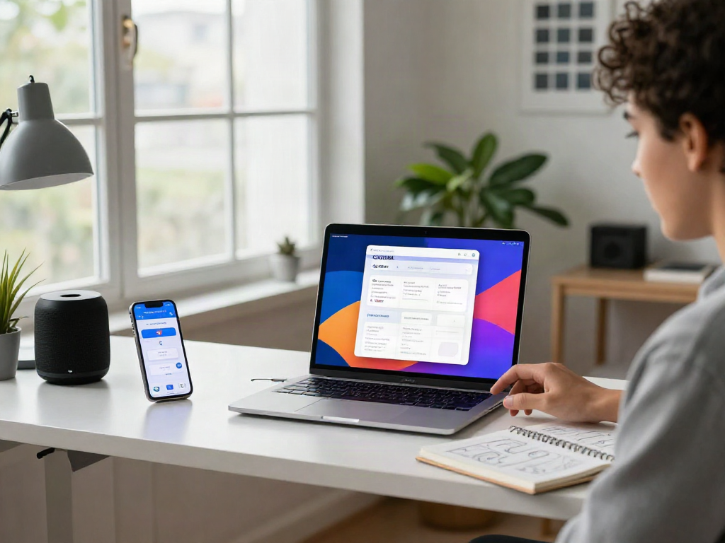 Cocoflix app interface shown on a sleek laptop in a modern workspace.