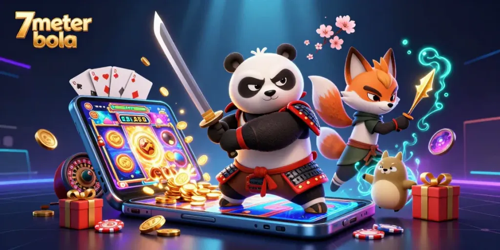 Experience 7meter bola with dynamic gameplay and vibrant characters in this captivating casino illustration.