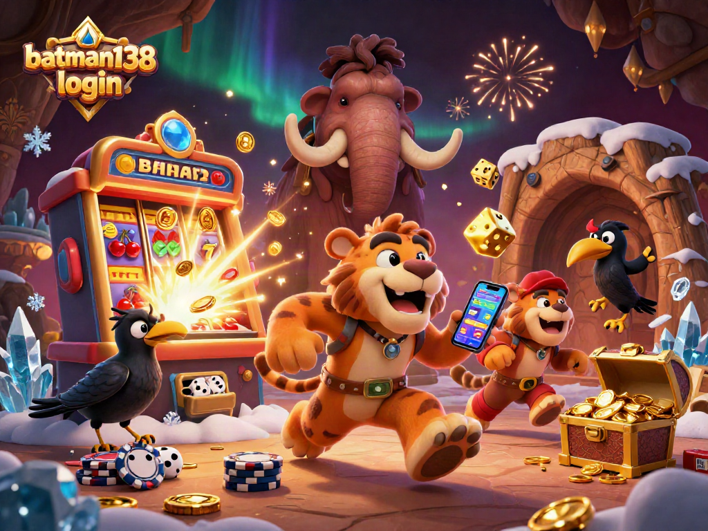 Experience the excitement of batman138 login in this vibrant prehistoric casino scene.