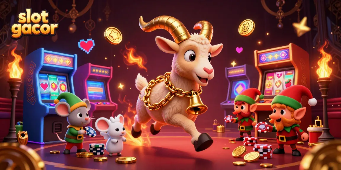 Experience slot gacor excitement with festive characters in a vibrant holiday-horror casino scene.