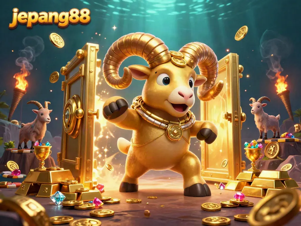 Engage with jepang88 slots, featuring vibrant golden ram and dynamic casino treasures.