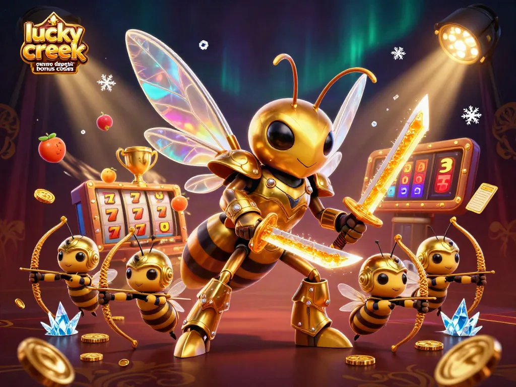 Activate lucky creek casino no deposit bonus codes for an exciting gaming adventure with various slot elements.