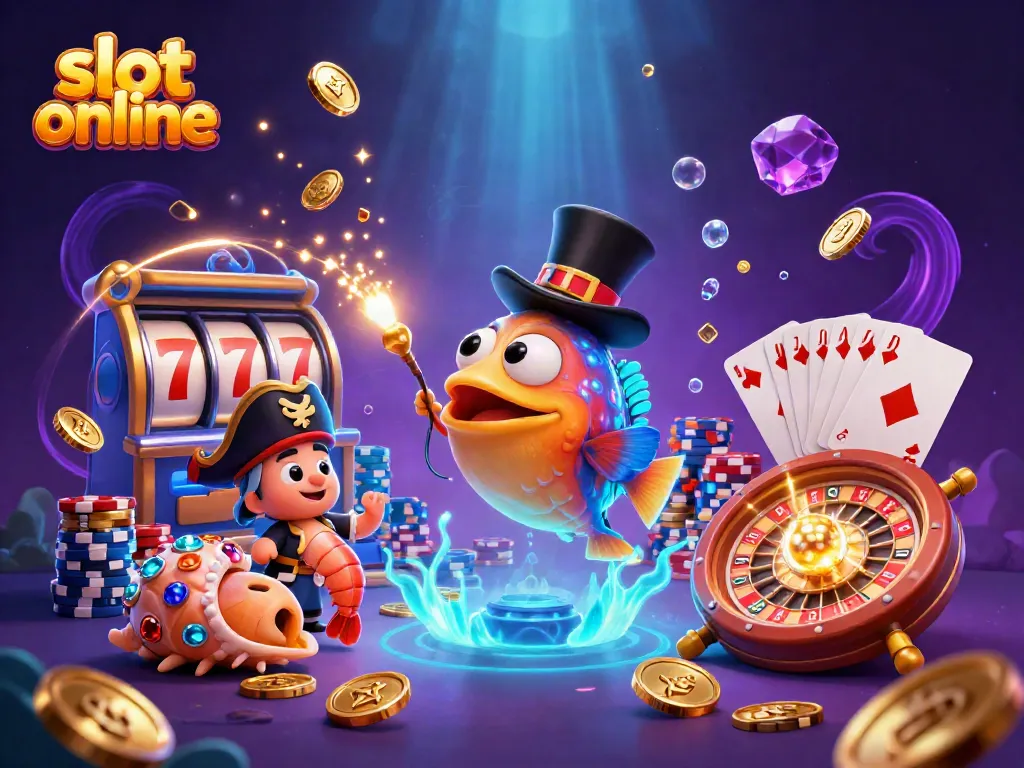 Spin the vibrant slot online reels with golden coins and gem treasures in this captivating 3D scene.