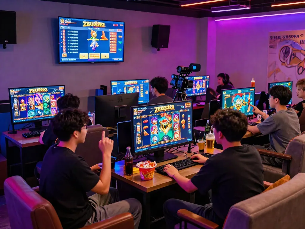 Permainan slot ZEUS222 yang memukau dalam suasana gamer yang antusias, menunjukkan pengalaman bermain yang menyenangkan.