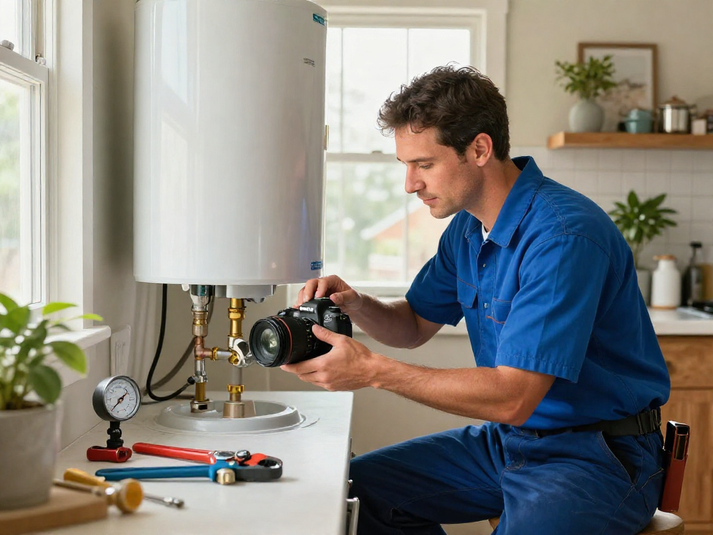 Professional plumber diagnosing plumbing repair Fort Worth in a cozy kitchen.