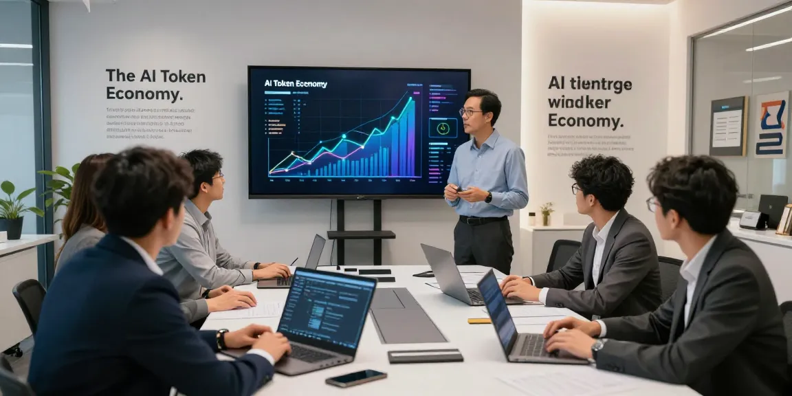 Collaboration on the AI Token Economy in a modern workspace.