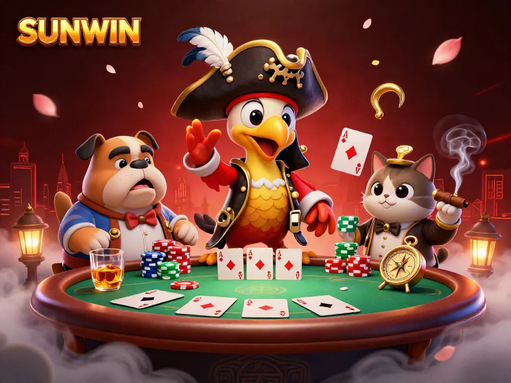 Experience thrilling gameplay with SUNWIN as vibrant characters engage in an exciting card game.
