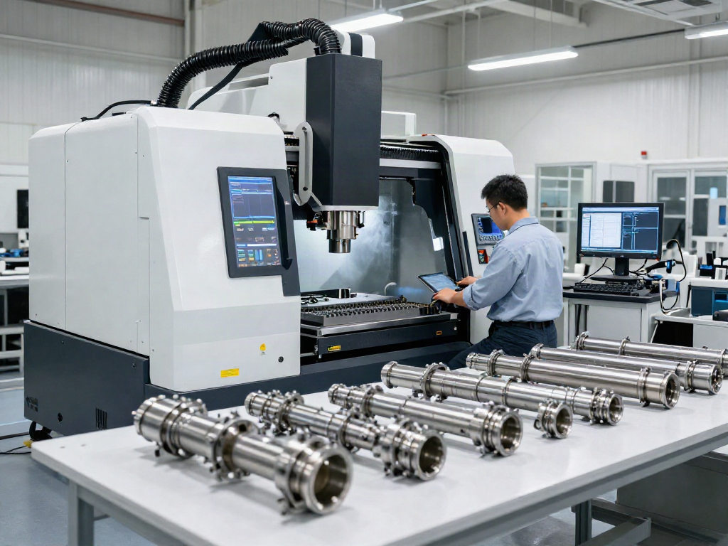 Leading aerospace CNC parts manufacturers at work in a modern facility.