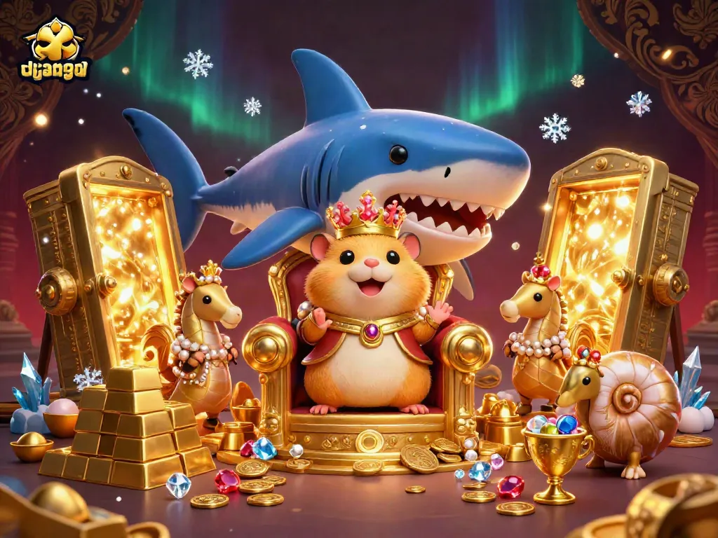 Experience excitement with bujang toto in a vibrant 3D casino scene featuring a hamster king and treasures.