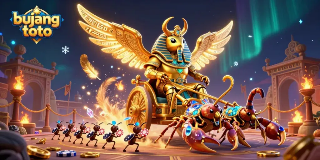 Engage in thrilling gaming with bujang toto featuring dynamic characters in a rich casino scene.