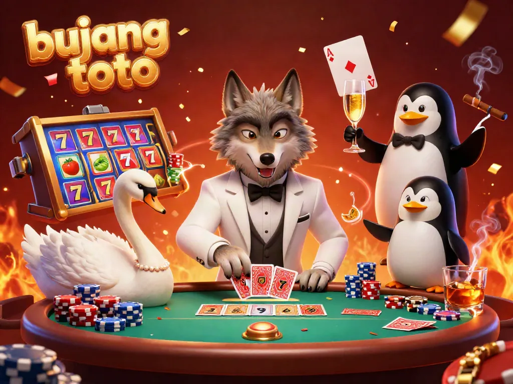 Experience thrilling wins with bujang toto in a luxurious casino setting filled with vibrant slot reels.