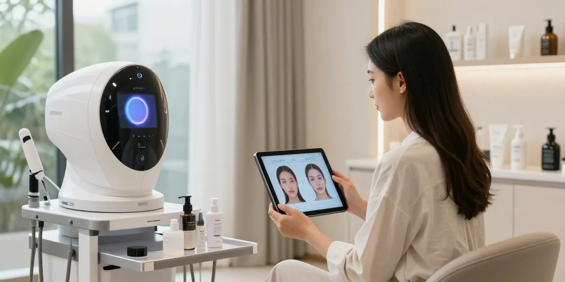 ClinicEvo vs QOVES facial analysis consultation showcasing technology and personal empowerment